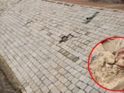 হাতের চাপেই ভেঙে যাচ্ছে নদীর পাড় রক্ষা বাঁধের ব্লক