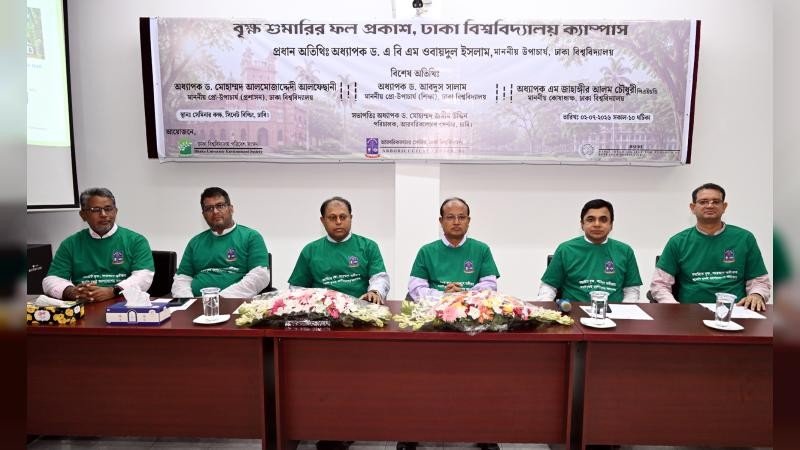 ঢাবিতে সমন্বিত বৃক্ষ শুমারির ফলাফল প্রকাশ ১৭,১৬১টি বৃক্ষ ও ২৭৭ প্রজাতি শনাক্ত