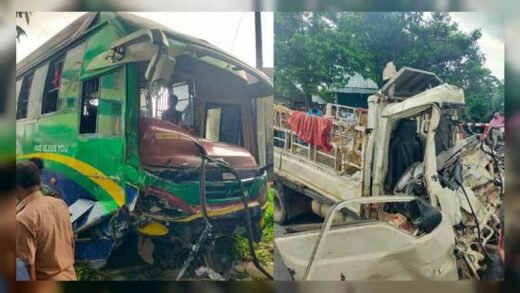 যাত্রীবাহী বাসের সঙ্গে গরুবাহী পিকআপের সংঘর্ষ, নিহত ৩