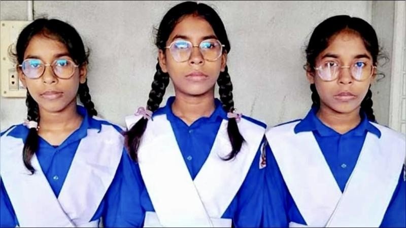 একসঙ্গে প্রাথমিকে বৃত্তি পেল নাটোরের জমজ তিন বোন