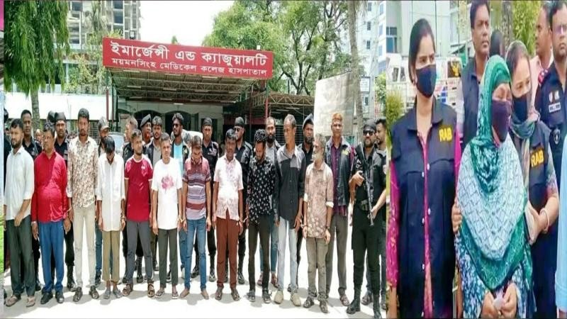 মমেক হাসপাতালে র‍্যাব ১৪এর অভিযান: নারীসহ ১৪ দালাল আটক