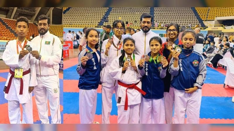 ১০ম সাউথ এশিয়ান কারাতে প্রতিযোগিতা ২০২৬ এ কিক ফাইটার এর স্বর্ন পদক। 