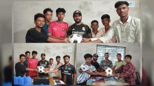 ক্ষার্থীদের মাঝে ক্রীড়া সামগ্রী বিতরণ করেন আশালতা স্বেচ্ছাসেবী সংগঠন