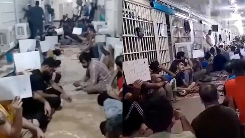 ইরানের কারাগারে নিজেদের ঠোঁট সেলাই করে হাজারো বন্দির অনশন