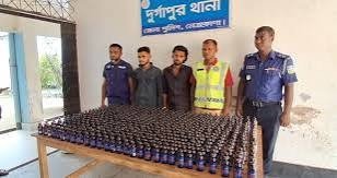 নেত্রকোণার দুর্গাপুরে ৩০ লাখ টাকার ফেন্সিডিল উদ্ধার, শ্বশুর-পুত্রবধূ আটক
