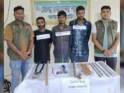 জয়পুরহাটে দেশীয় অস্ত্র ও সরঞ্জামসহ ডাকাত দলের ৩ সদস্য গ্রেফতার