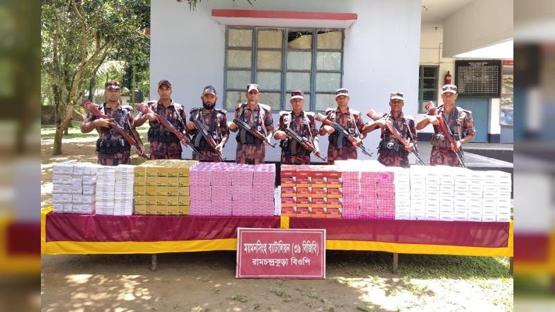 নালিতাবাড়ী সীমান্তে বিজিবির হাতে ৮১ লাখ টাকার ভারতীয় ওষুধের চালান আটক