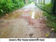 বরগুনা পৌরসভার ২৮ শতাংশ সড়কের বেহালদশা; ঝুকি নিয়ে চলছে যানবাহন