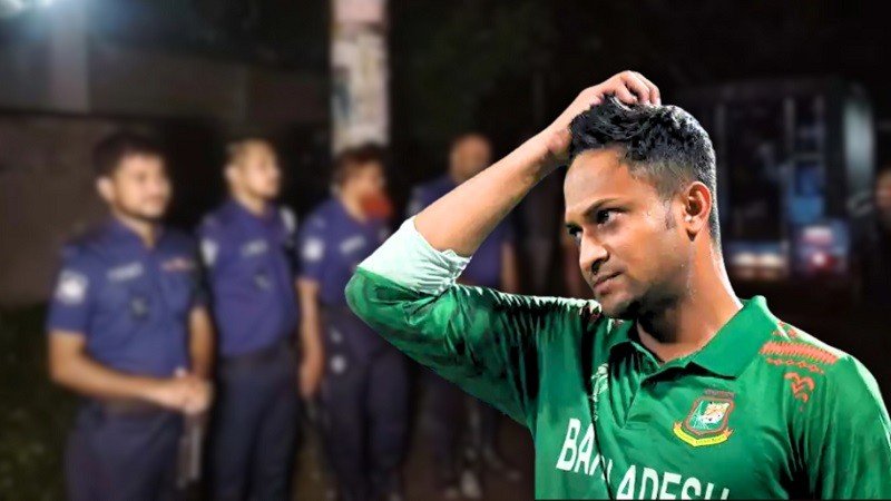 সাকিব আল হাসানের বাড়িতে হামলার পর অতিরিক্ত পুলিশ মোতায়েন