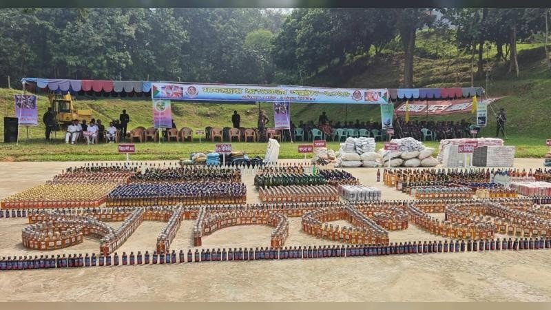 খাগড়াছড়ির সীমান্তে বিজিবির থাবা, ৩ কোটি টাকার মাদক ধ্বংস
