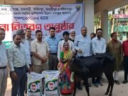 রাজবাড়ীর পাংশায় সুফলভোগীদের মাঝে বকনা বাছুর ও খাদ্য বিতরণ