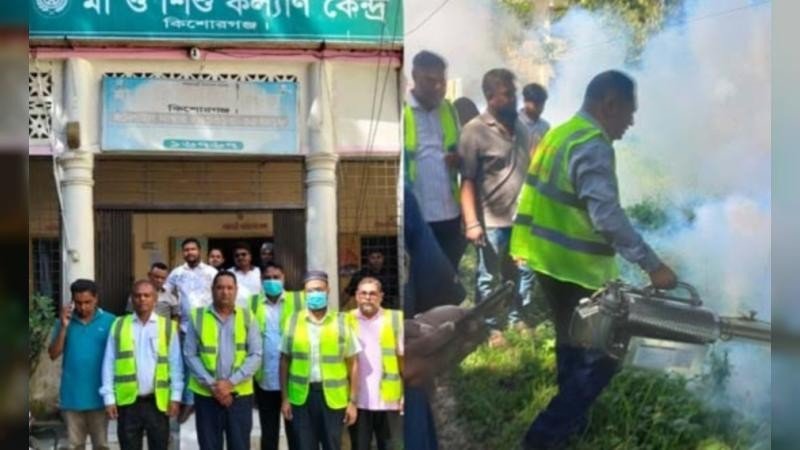 মশক নিধন কার্যক্রম নিয়ে মাঠে নেমেছেন কিশোরগঞ্জের মেয়র প্রার্থী শফিকুল