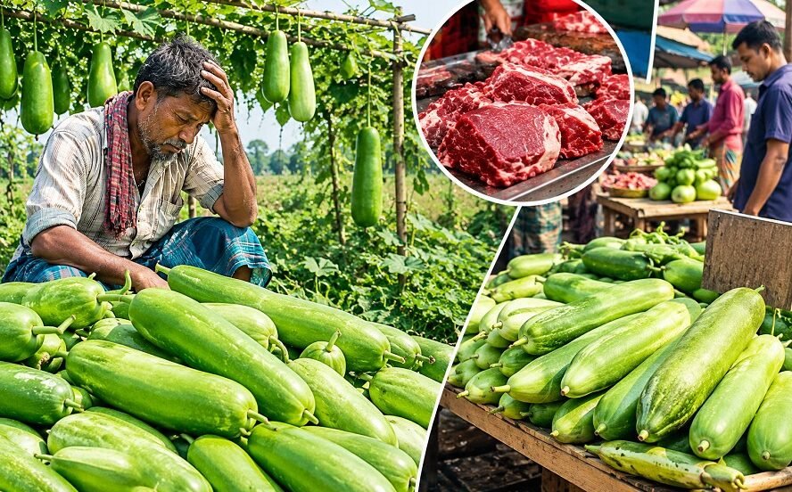 ৩ হাজার লাউয়ের দামে মিলছে ১ কেজি গরুর মাংস