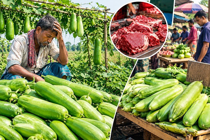 ৩ হাজার লাউয়ের দামে মিলছে ১ কেজি গরুর মাংস