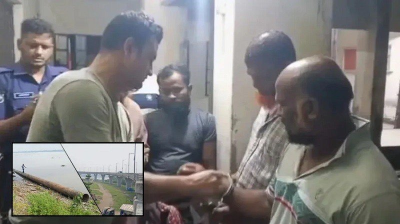 সেতুর পাইপ চুরি করতে গিয়ে আটক ১০, ছাড়াতে বিএনপি নেতার ‘তদবির’