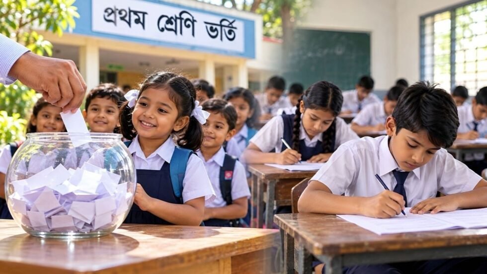 প্রথম শ্রেণিতে ভর্তি লটারিতে, দ্বিতীয় শ্রেণি থেকে পরীক্ষা