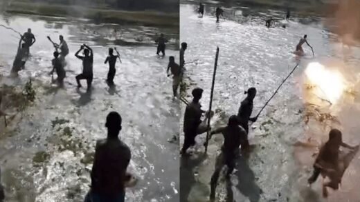 লাঠিসোঁটা হাতে বাংলাদেশি কৃষকদের প্রতিরোধ, পিছু হটল বিএসএফ