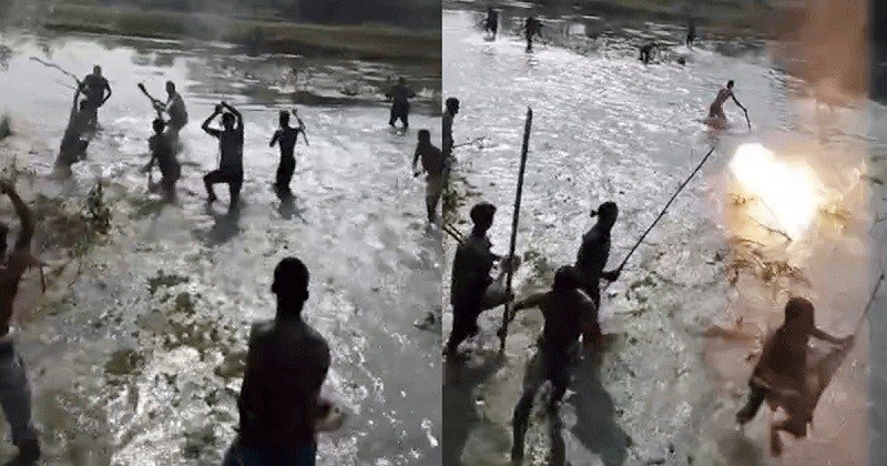লাঠিসোঁটা হাতে বাংলাদেশি কৃষকদের প্রতিরোধ, পিছু হটল বিএসএফ